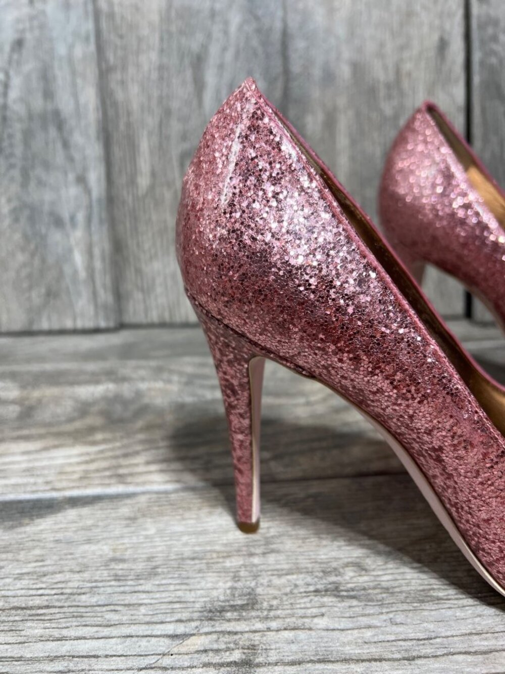 GIAMBA Paris Galactica Patent Rosa High Heels Pink Glitter Pumps Designer EUR 40 - Picture 3 of 7